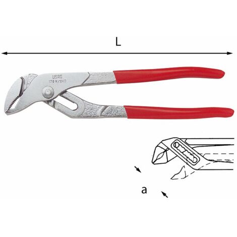 PINZA REGOLABILE A CERNIERA SOVRAPPOSTA E CREMAGLIERA 179 N 42 MM