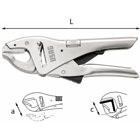PINZA REGOLABILE AUTOBLOCCANTE A CREMAGLIERA GANASCE CORTE 135 A 80 MM