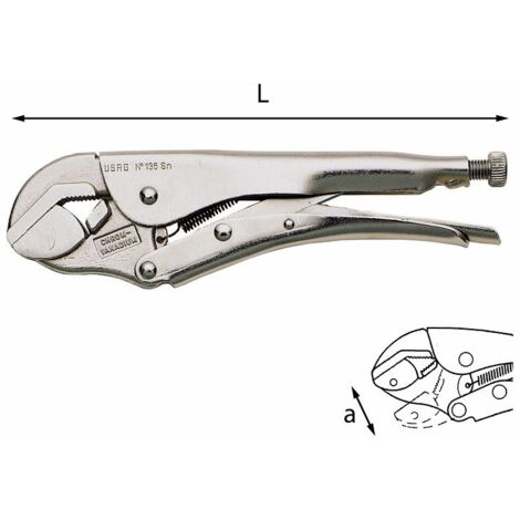 PINZA REGOLABILE AUTOBLOCCANTE CON GANASCIA INFERIORE SNODATA 136 SN 45 MM