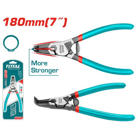 PINZA SEEGER ANELLI ELASTICI ESTERNI BECCHI CURVI TESTA PIEGATA 180mm TOTAL