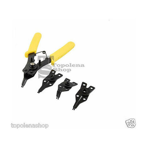 PINZA SEEGER PER FERMI APRI ANELLI ELASTICI INTERNI ESTERNI KIT SET 4 TESTE