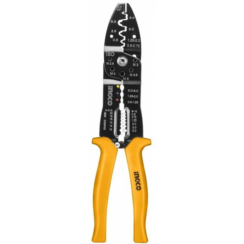 Pinza Crimpatrice spellacavo spellafili professionale Wire Stripper INGCO 250 mm