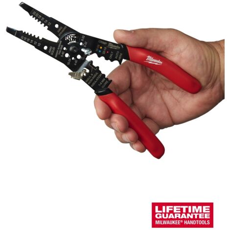 PINZA SPELLAFILI MULTIUSO CON CRIMPATRICE PER FILI DA 0,75 MM A 6 MM IDEALE PER TAGLIARE SPELARE E CRIMPARE - MILWAUKEE