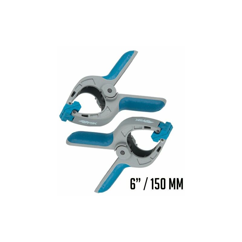 

Ferrestock FSKPRS002 2pcs pinzas de sujeción con resorte, mango antideslizante, mandíbulas giratorias, muelle extra fuerte, apertura máxima 65mm,