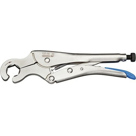 Pinza torno, lado e/planos : 17 mm, Largo 250 mm
