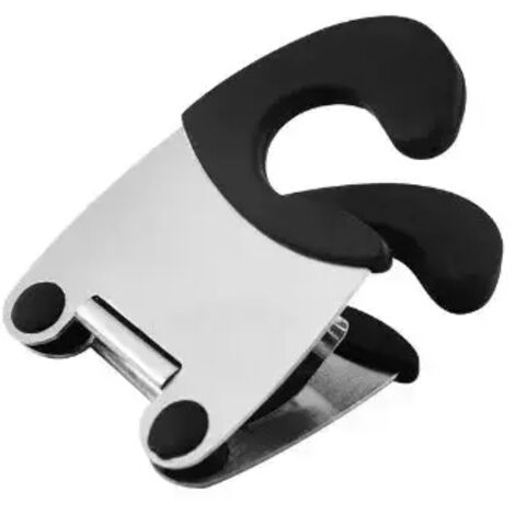 Pinzas/agarres de acero inoxidable para ollas, que también se pueden usar como soporte para cucharas, con mango de silicona resistente al calor.