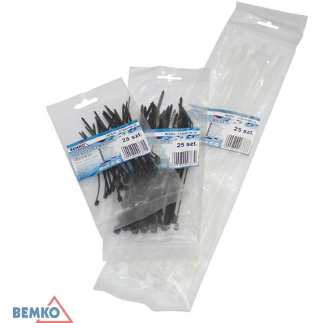 Pinzas blancas - 4.8 x 370 mm - Conjunto de 100 - Resistencia a la temperatura extrema