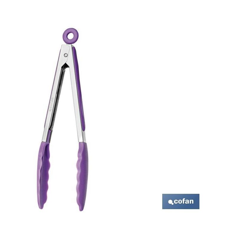

Pinzas cocina inox silicona modvergini morada 23cm
