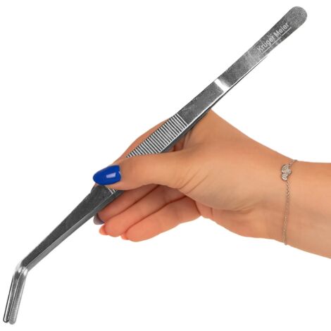 Pinzas curvas sólidas, pinzas para alimentación, pinzas para plantar, 30 cm
