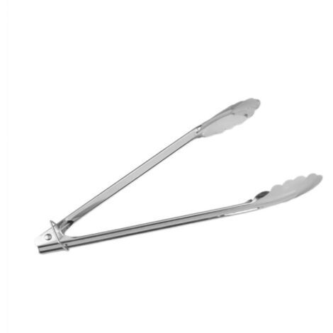 Pinzas de acero inoxidable para cafetería con diseño de hojas de roble, 30 cm de largo, color plata.