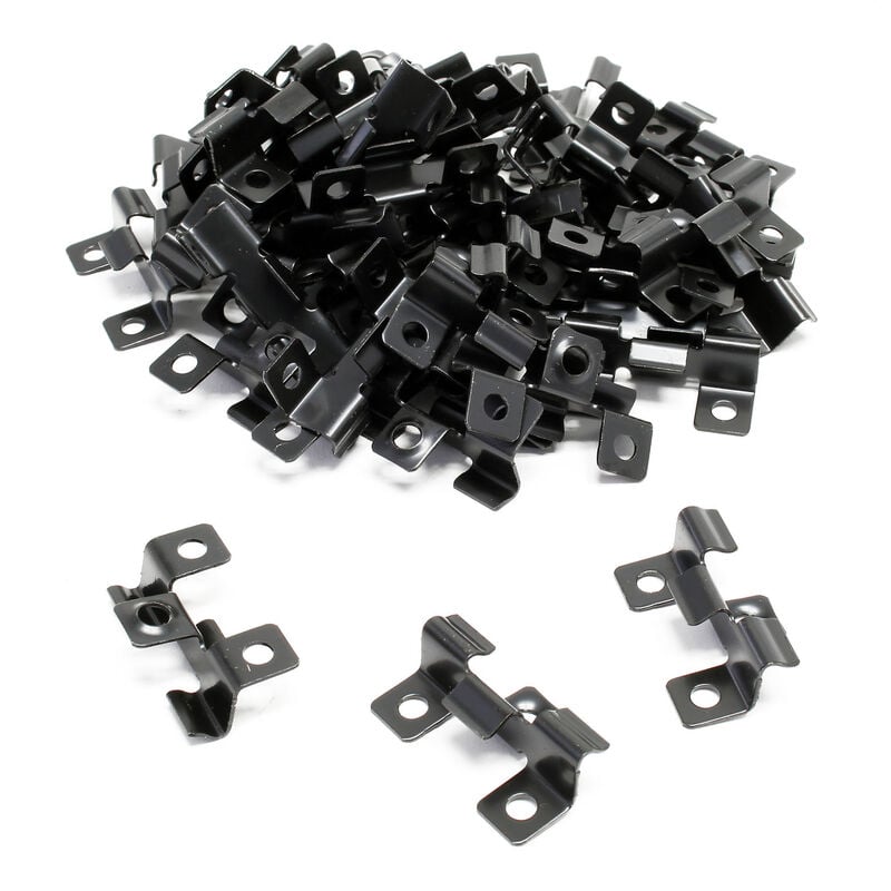 

Pinzas de acero inoxidable XPOtool para tablas de terraza, altura de sujeción de 8 mm, 50 unidades, color negro