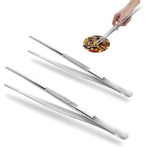 Pinzas de cocina de acero inoxidable de 30 cm y 20 cm, ideales para cocinar, asar a la parrilla y hornear - OTROS