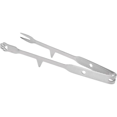 Pinzas de cocina, pinzas para barbacoa de acero inoxidable 316 con mango texturizado y punta vertical para preparar y servir filetes, carne y verduras.