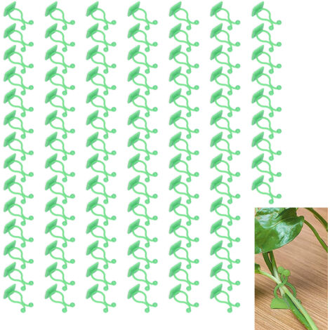 Pinzas de pared para plantas trepadoras – 100 unidades, ABS, 3,5 cm, verde, instalación rápida y decorativa