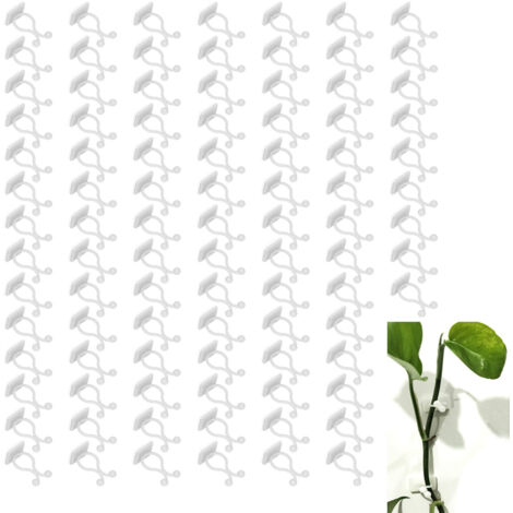 Pinzas de pared para plantas trepadoras – paquete de 100 pinzas adhesivas de ABS blancas, 3,5 cm – ayuda para sujetar vides y ramas