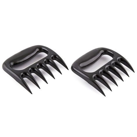 Pinzas para barbacoa para cerdo desmenuzado, pinzas resistentes para moler carne, parrilla ahumadora, accesorios para barbacoa ahumada (Negro)