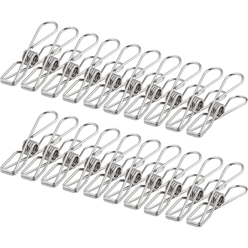 

Pinzas para la ropa de acero inoxidable 100 piezas Alicates irrompibles de 58 mm Alicates duraderos que no se oxidan (5,8 cm)