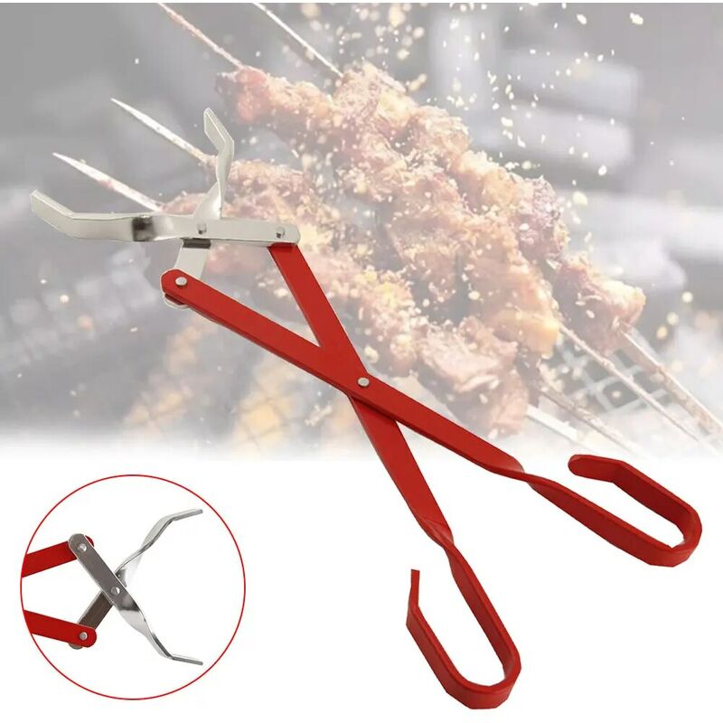 

Pinzas portátiles de cocina para acampar de mango largo tenazas portátiles de cocina para asar al aire libre, pinzas para alimentos resistentes al