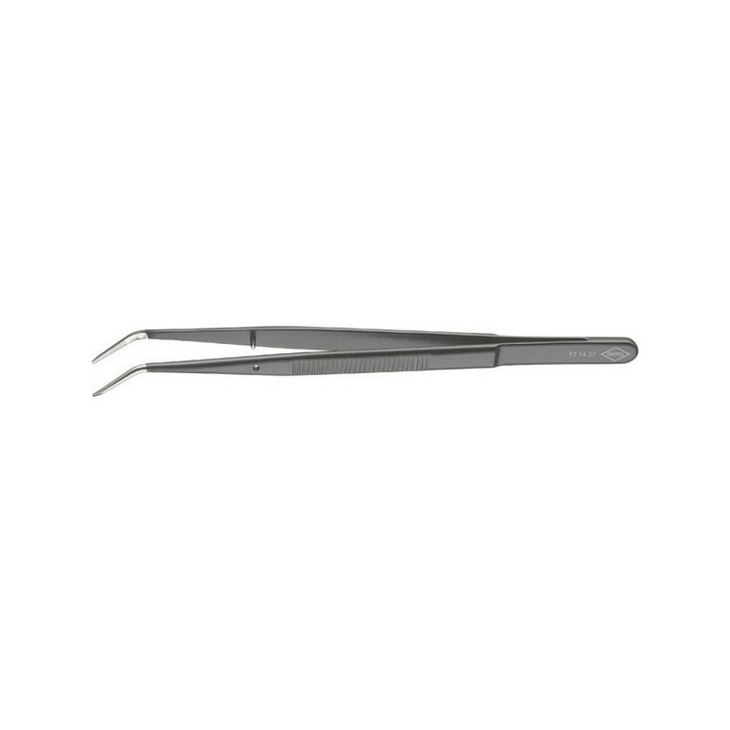 

Knipex - Pinzas de precisión, con guía, Puntas : acodado, puntiagudo, estrecho, Superficie de agarre dentado fino, Superficie revestimiento negro,