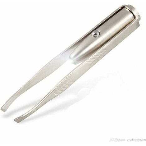 Pinzas profesionales para cejas con luz led de alta precisión en acero inoxidablePinzas profesionales para cejas con luz led de alta precisión en acero inoxidable
