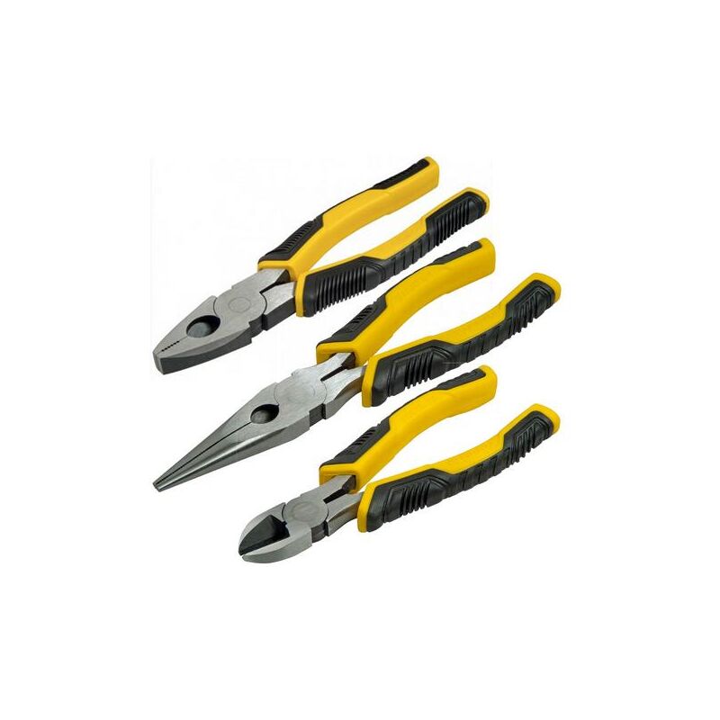 Stanley - STHT0-75094 Set 3 Pinze ControlGrip Universali Trochesi Becchi Lunghi
