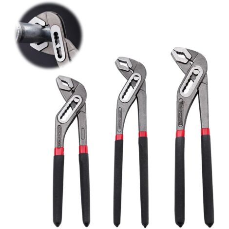 Pinze multi-presa da 3 pezzi, set di pinze multi-presa rapide nere, 200/250/300 mm, pinze universali regolabili per idraulici, supporto di 7 posizioni di regolazione, per riparazioni idrauliche e uso 
