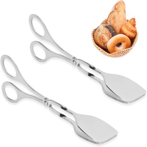Pinze per buffet, pinze per sala con manici a forbice, 18 cm, acciaio inossidabile, per feste, catering, stoviglie, pinze da portata, pinze per torte, pinze per pane, pinze per forbici, pinze da cucin