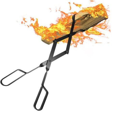 Pinze per camino, pinze per legna da ardere lunghe 64 cm, pinze per tronchi, accessori per camino per camino interno, stufa esterna, falò e griglia da campeggio