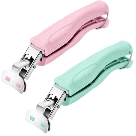 Pinze per vassoi in acciaio inossidabile resistenti al calore per rimuovere vassoi caldi o vassoi per alimenti dal microonde Instant Pot (2, verde, rosa)