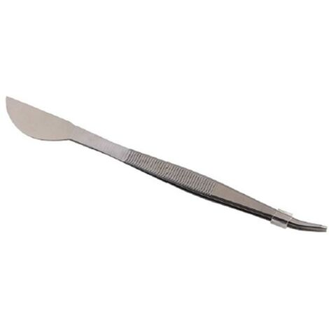 Pinzetta curva con svasatore in acciaio inox per bonsai, 210 mm (SSPS-C/P)