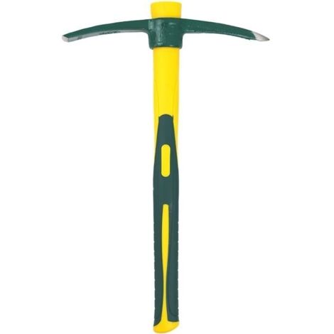 Pioche de jardin. Pour ameublir le sol, le jardinage ou la prospection. Avec poignée en fibre de verre légère et solide et tête