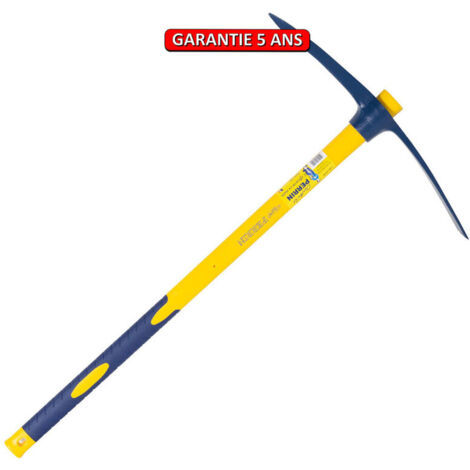 Pioche terrassier 2 kg oeil Rond manche composite, manche incassable en fibre de verre
