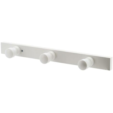 Piolo di legno da fissare con 3 ganci - bianco - Tendance