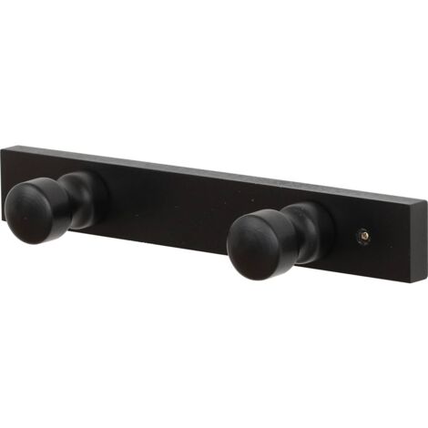 Piolo in legno da fissare con 2 ganci - nero - Tendance