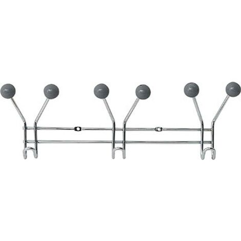Piolo in metallo con 3 ganci per fissare la decorazione in resina grigia - grigio cromo - Tendance