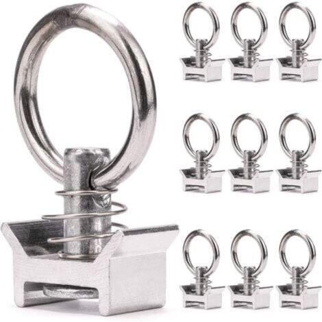 Basetbl – Lot de 10 pions d'arrimage en aluminium 1000 daN – Fixation sécurisée pour rail d'arrimage – Utilisation sur caravanes et remorques