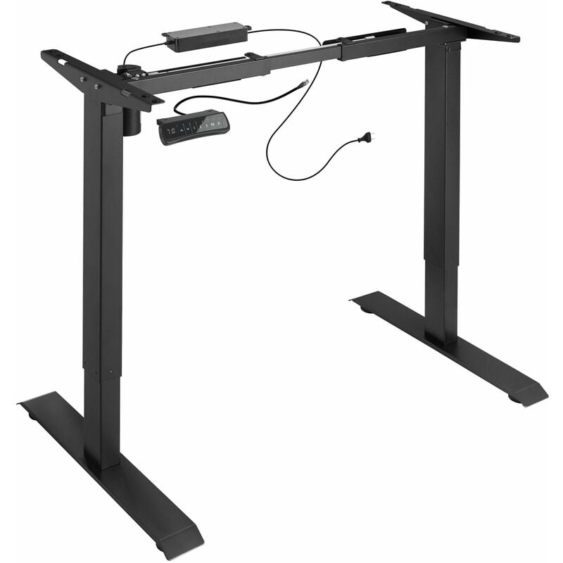 Tectake - Standing Desk Frame - electrically height-adjustable, width adjustable - computer desk, standing desk, pc desk - black