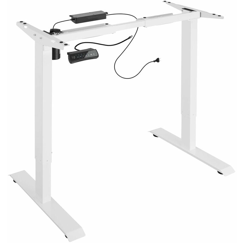 Tectake - Standing Desk Frame - electrically height-adjustable, width adjustable - computer desk, standing desk, pc desk - white