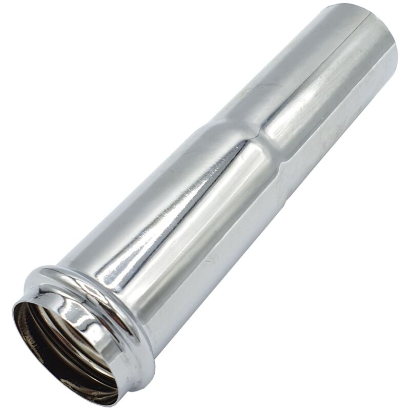 Pipe 34/32mm Reduction Drain Waste Trap Chrome Plated Replacement 143mm Long