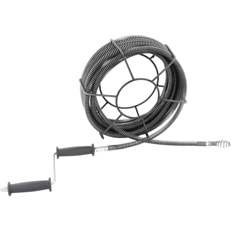 Pipe Cleaning Spirals Set, 5+5 Meter x 16 mm, Pipe Spiral Cleaner Tool, for a pipe diameter of 1.97-4.72 in, Dark Drey