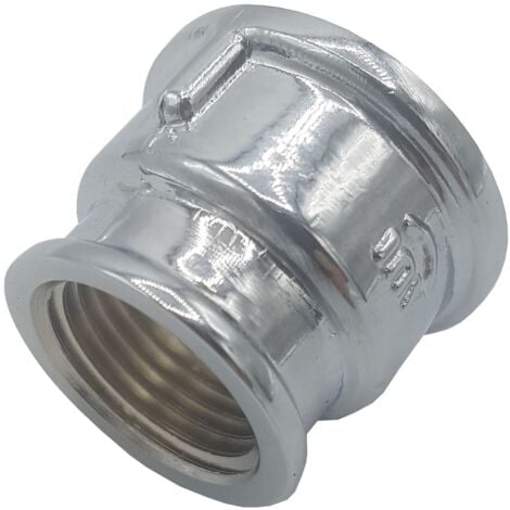 Pipe Connection Reduction Female Fittings Muff Chrome 3/4" x 1/2"