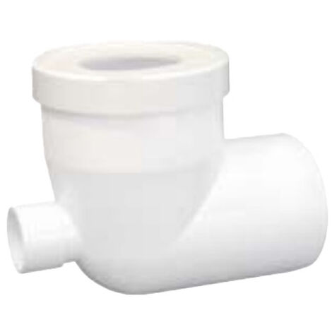 Pipe coudée courte 90° mâle femelle Ø100 avec sortie Ø40 - First Plast