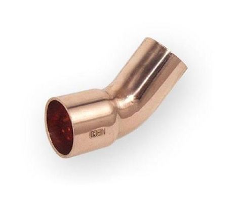 Pipe Fitting Bow Elbow Copper Solder Male x Female 15mm Diameter 45deg Angle
