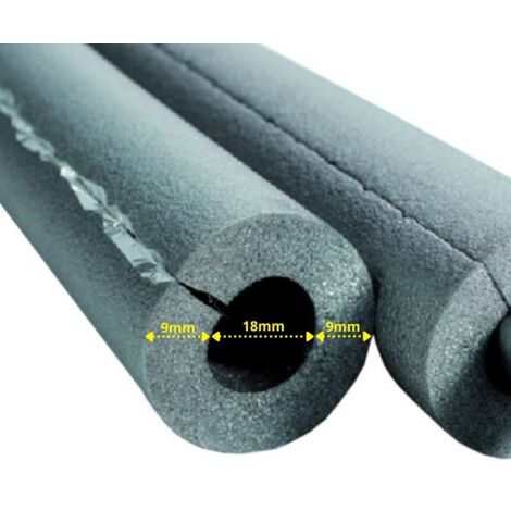 Pipe Insulation 1m Tube Ø18mm x 9mm, Self-Adhesive