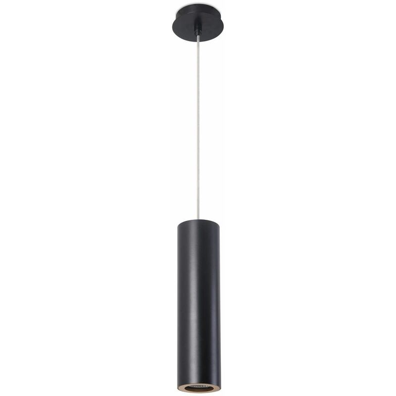 Pipe pendant light, aluminum, black and gold, 30 cm