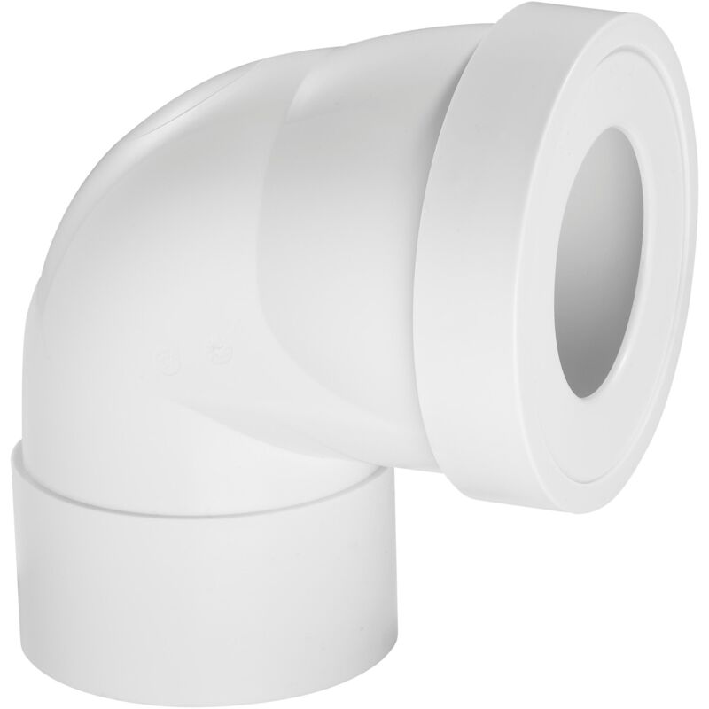 Wirquin - Pipe wc rigide coudée, femelle, courte, à coller D100 mm pour évacuation toilette 71020102, blanc