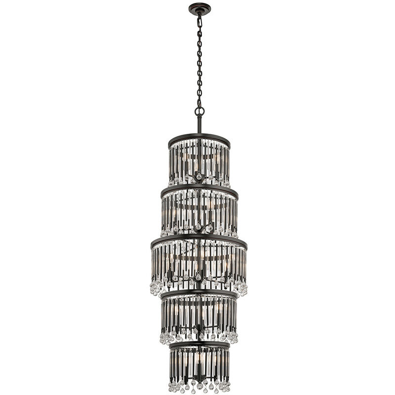 

Elstead Piper - Gran candelabro de cristal de 18 luces y 5 niveles