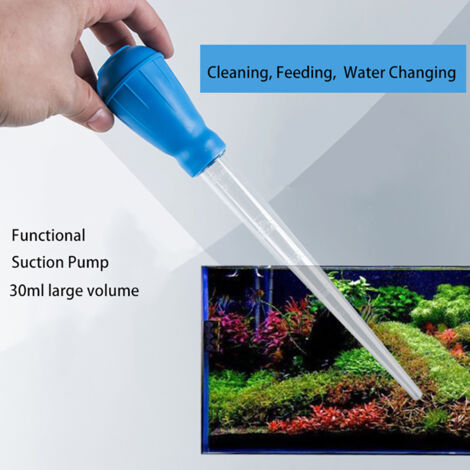 Pipeta para acuario para cambios de agua. Pipeta medidora con tapón cuentagotas. Capacidad: 30 ml. Material: Plástico.