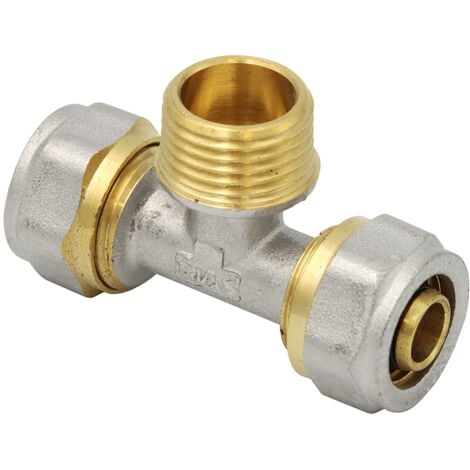 TH Pipetec Press-T-St/ück mit Au/ßengewinde 26x3mm 1-26x3mm DVGW