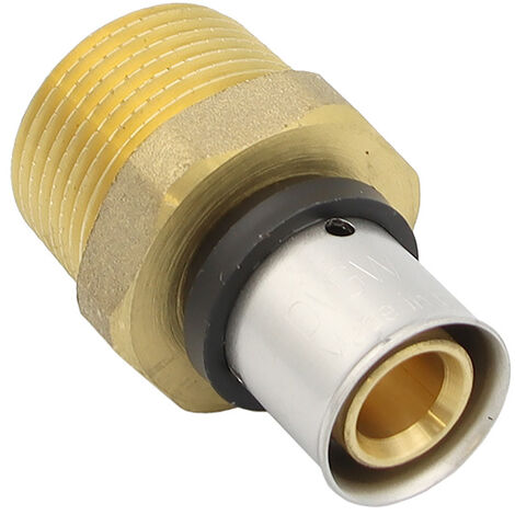 Pipetec Pressfitting Übergang Kupplung 20x2 mm 1 Zoll AG TH Kontur